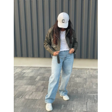 Куртка косуха  жіноча коротка, хакі M