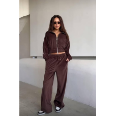 Велюровий костюм жіночий спортивний Шоколад, 42/46