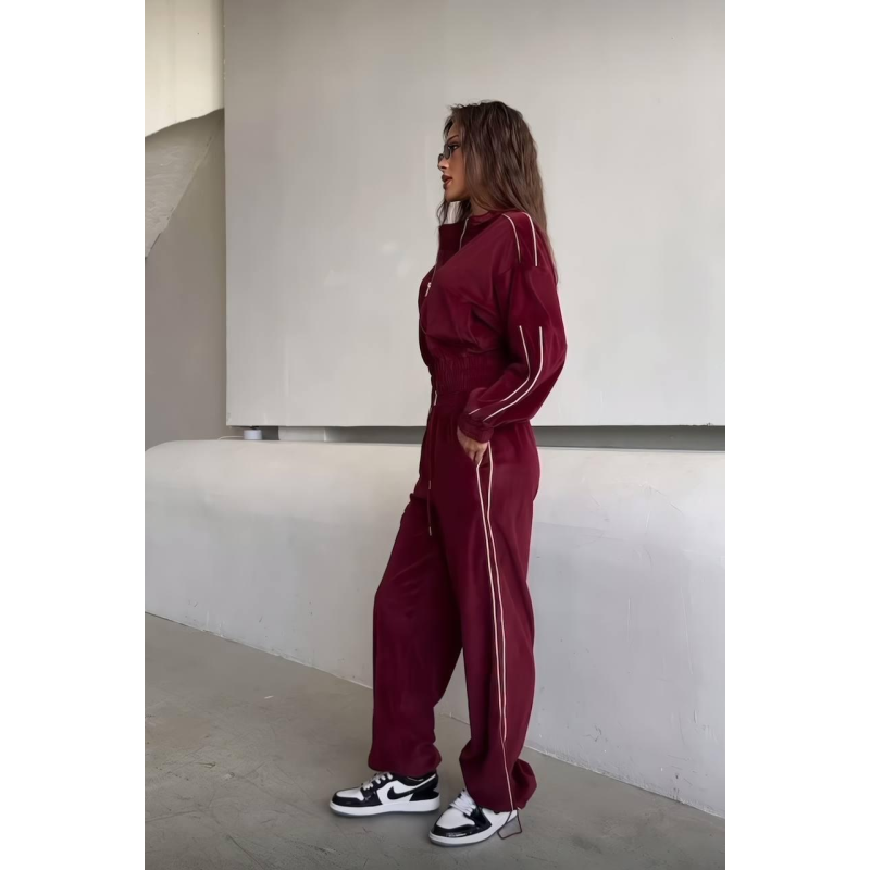 Велюровий костюм жіночий спортивний Бордо, 42/46