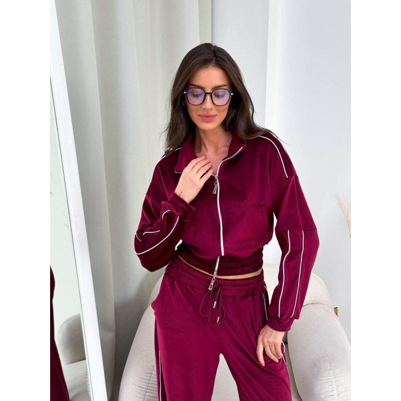 Велюровий костюм жіночий спортивний Бордо,  48/52