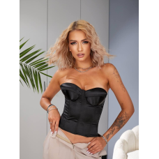 Корсет-топ жіночий шовковий, Чорний, M