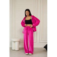 Костюм жіночий велюровий Малиновий, 42/46