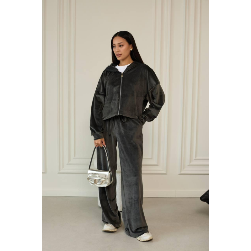 Костюм жіночий велюровий Графіт, 42/46