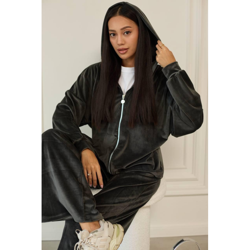 Костюм жіночий велюровий Графіт, 48/52 Костюм жіночий велюровий Графіт, 48/52