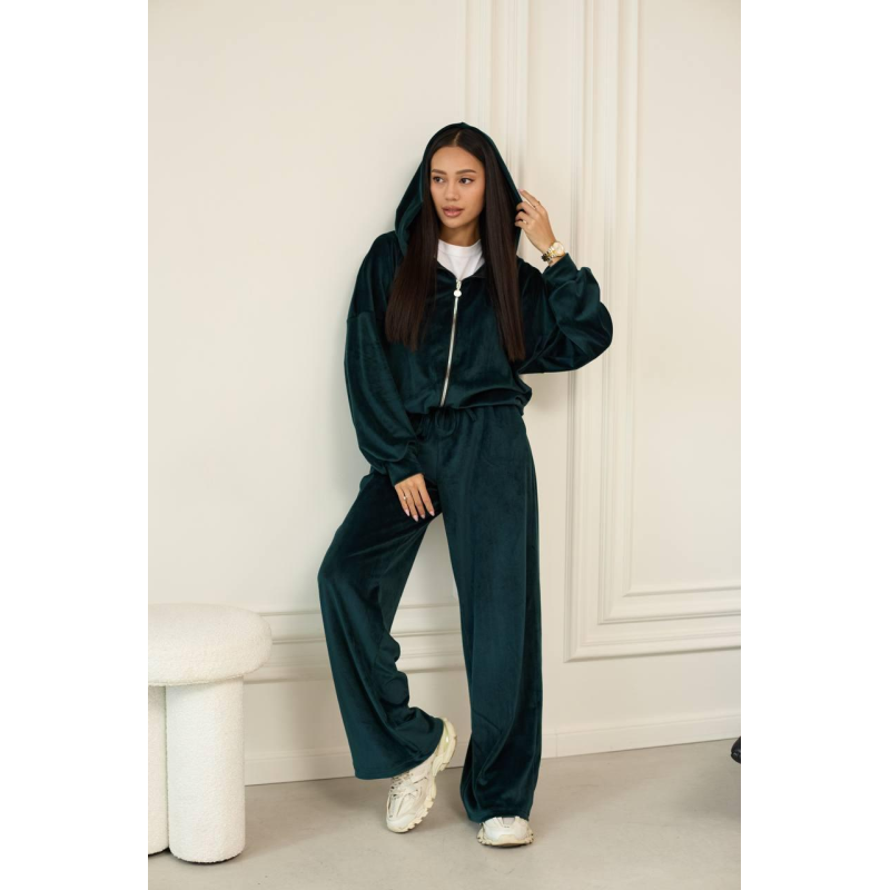 Костюм жіночий велюровий Темно-зелений, 48/52