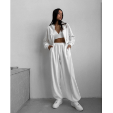 Спортивний костюм велюровий жіночий Білий, 42/46