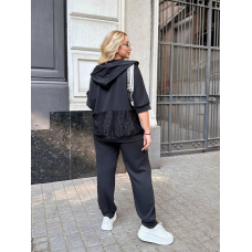 Костюм жіночий на змійці Чорний, 58/60