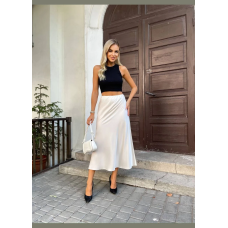 Жіноча спідниця атласна Біла 46/48