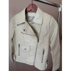 Жіноча куртка єкошкіра Молочна L