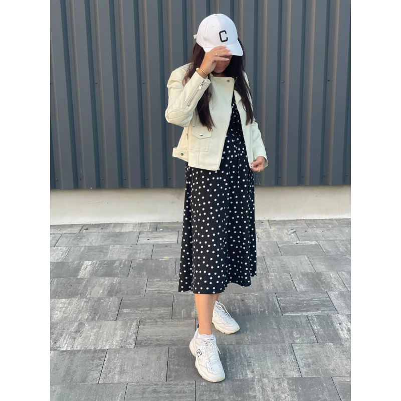 Жіноча куртка єкошкіра Молочна XL