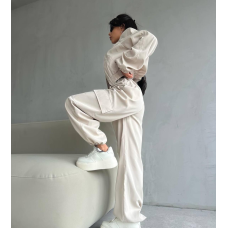 Жіночий костюм із плащової тканини Бежевий, 48/52