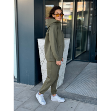 Костюм жіночий теплий на флісі, Хакі, 50/52