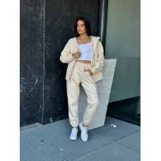 Жіночий теплий костюм на флісі, Молочний, 42/44