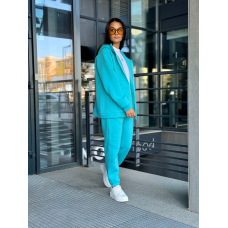 Жіночий теплий костюм на флісі, Блакитний, 42/44