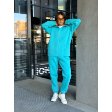 Жіночий спортивний костюм на флісі, Блакитний, 46/48