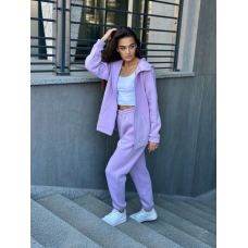 Жіночий теплий костюм на флісі, Бузковий, 42/44