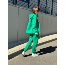 Флісовий жіночий спортивний костюм, Зелений, 42/44