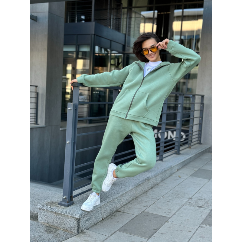 Жіночий спортивний костюм на флісі, Олива, 42/44 Жіночий спортивний костюм на флісі, Олива, 42/44