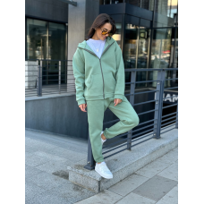 Жіночий спортивний костюм на флісі, Олива, 50/52