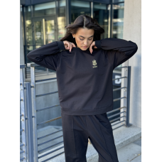 Жіночий світшот трикотажний з тризубом Чорний 46/48