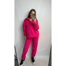 Теплий жіночий костюм TEDDY Малиновий, XL-2XL