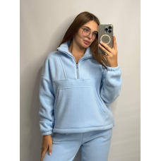 Брендовий теплий спортивний костюм жіночий Блакитний, XL-2XL