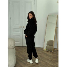 Теплий жіночий костюм TEDDY Чорний, XS-S