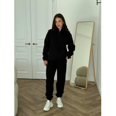 Теплий жіночий костюм TEDDY Чорний, XL-2XL