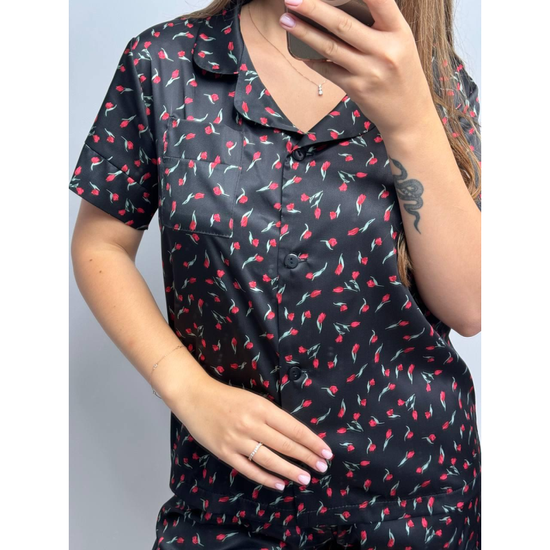 Жіноча сатінова піжама