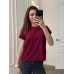 Базова футболка жіноча однотонна Марсал, L