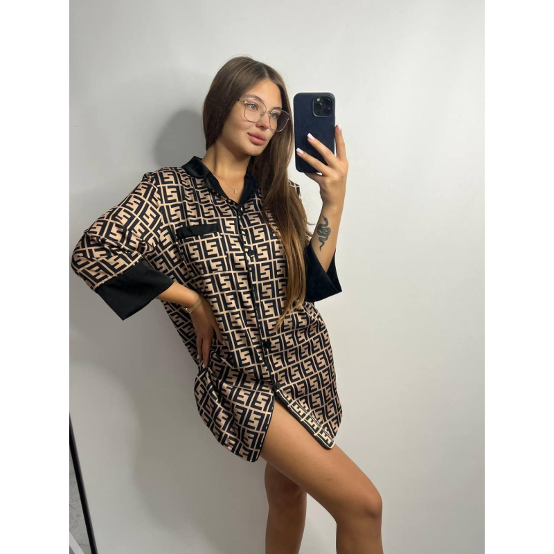 Жіноча нічна сорочка сатинова Фенді, M