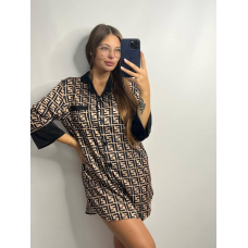 Жіноча нічна сорочка сатинова  Фенді, L