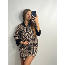 Жіноча нічна сорочка сатинова Фенді, XL