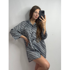 Жіноча нічна сорочка сатинова Діор, S