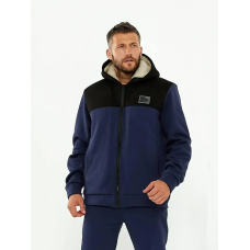 Чоловічий теплий костюм на флісі з хутром Синій 48/50