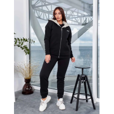 Жіночий костюм з хутром Синий 4XL/5XL