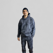 Чоловічий зимовий спортивний костюм на флісі, Сірий мармур, 46/48