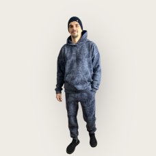 Чоловічий зимовий спортивний костюм на флісі, Чорний, 46/48 54/56, Сірий Мармур