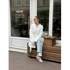 Кардиган жіночий  із запахом оверсайз Молочний