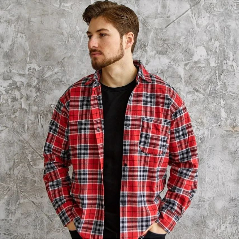 Тепла сорочка червоний S Тепла сорочка червоний S