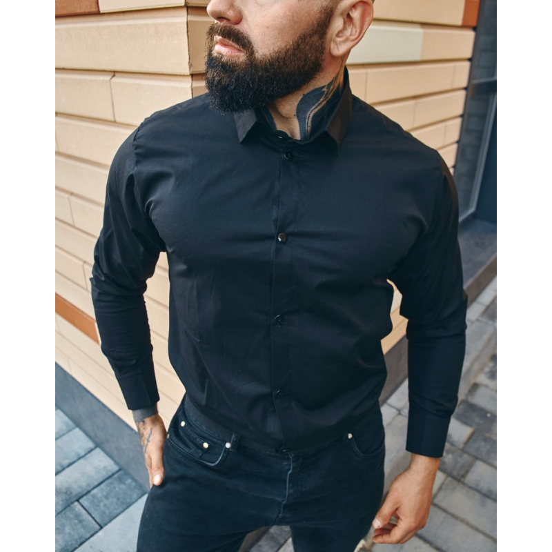 Сорочка класична чорний XL