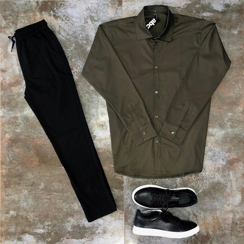 Сорочка класична хакі L