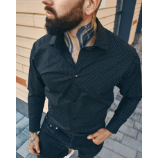 Сорочка класична чорний горох M