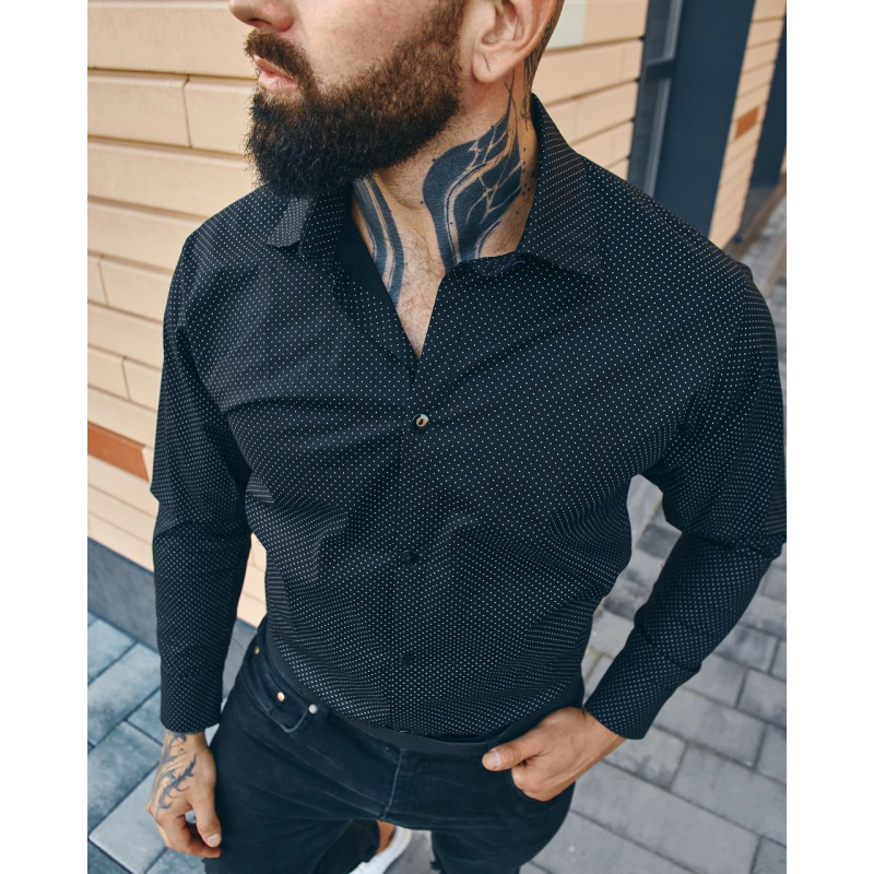 Сорочка класична чорний горох M