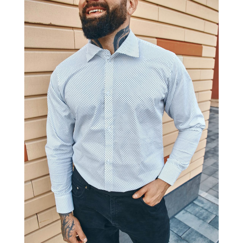 Сорочка класична білий горох XL