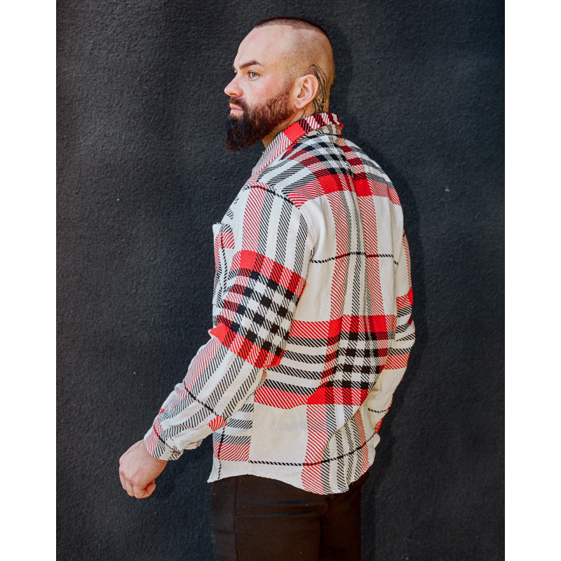 Тепла Сорочка Мадрид біло-червоний XL Тепла Сорочка Мадрид біло-червоний XL