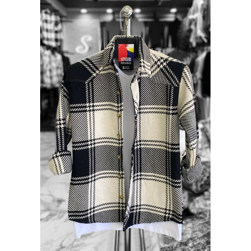 Тепла сорочка Бейджин чорно-білий S Тепла сорочка Бейджин чорно-білий S