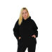 Жіноче худі на флісі, батал Чорний,  р.2XL/3XL