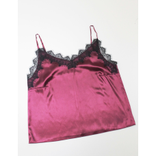 Базовий топ із мереживом атлас Бордо, XL