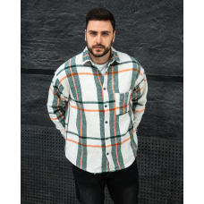 Сорочка байка Топ біло-зелений L